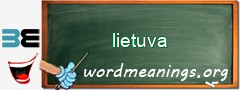 WordMeaning blackboard for lietuva